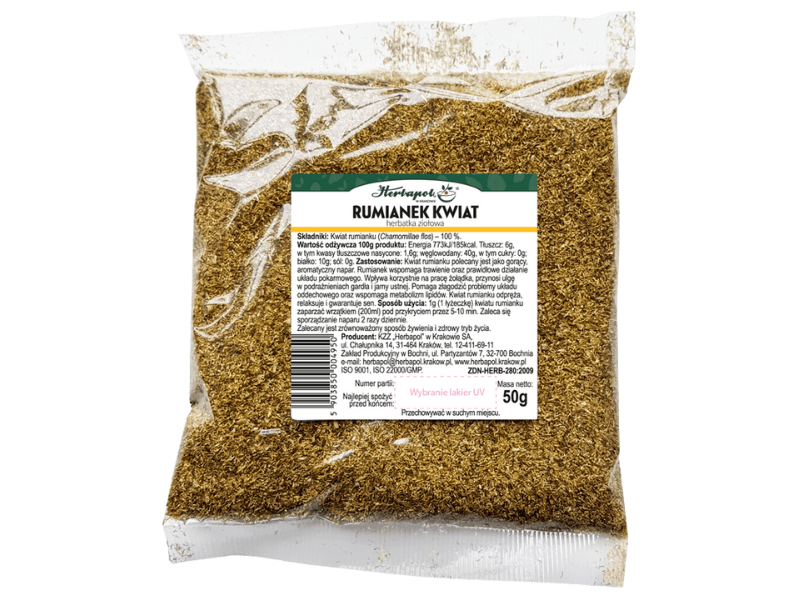 Herbapol Kraków Rumianek kwiat, zioła do zaparzania, 50 g