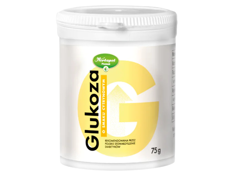 Herbapol Poznań glukoza, smak cytrynowy, proszek, 75 g