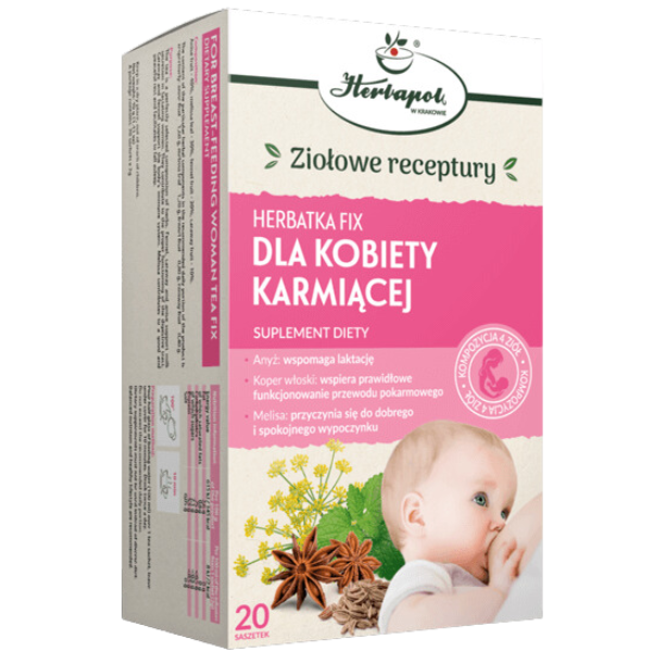 Herbapol herbatka fix dla kobiety karmiącej, zioła do zaparzania, 20 sasz.