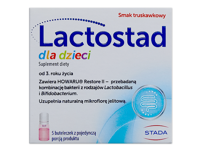 Lactostad dla dzieci, smak truskawkowy, płyn, 5 ml