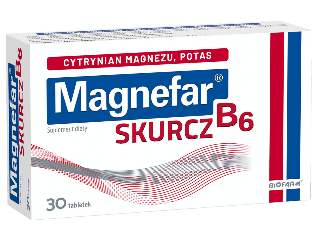 Magnefar B6 Skurcz, tabletki powlekane, 30 tabl.