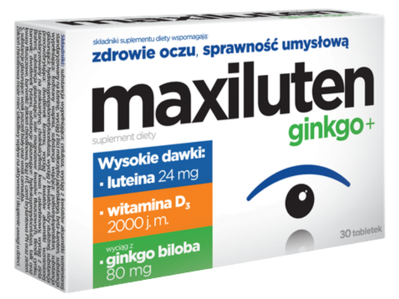 MAXILUTEN GINKGO+, tabletki, 30 tabl.
