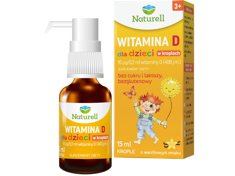 Naturell Witamina D dla dzieci, krople, 15 ml