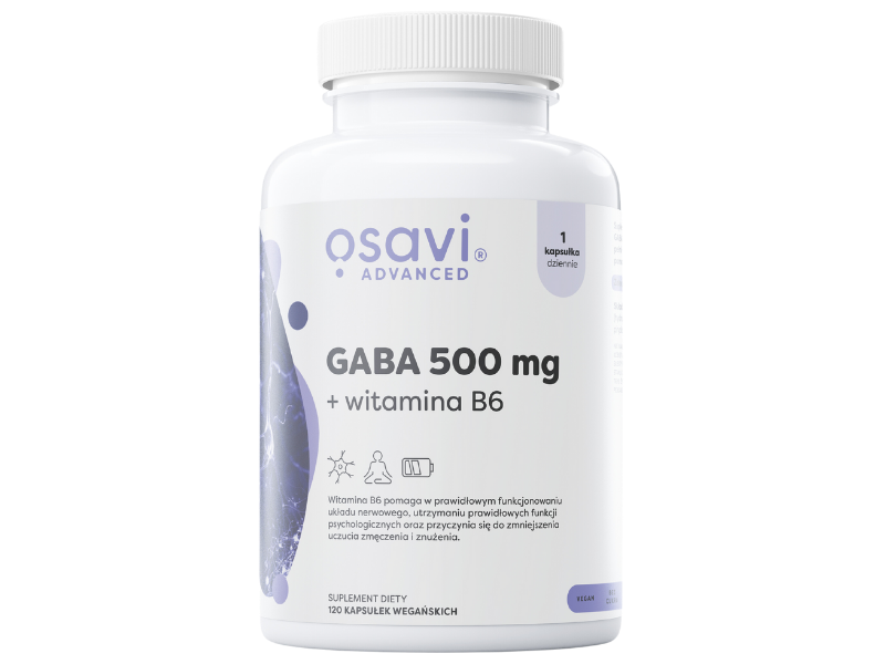 OSAVI Advanced GABA + witamina B6, kapsułki, 500 mg + 2 mg, 120 kaps.
