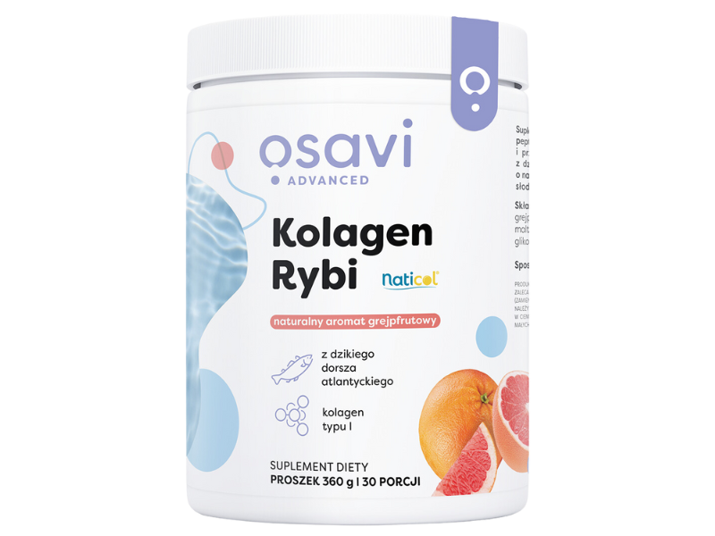 Osavi kolagen rybi z naturalnym aromatem grejpfrutowym, proszek, 360 g