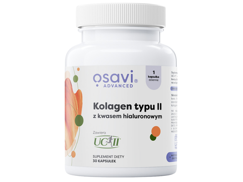 Osavi Kolagen typu II (UC-II) z kwasem hialuronowym + dzika róża, kapsułki, 60 kaps.
