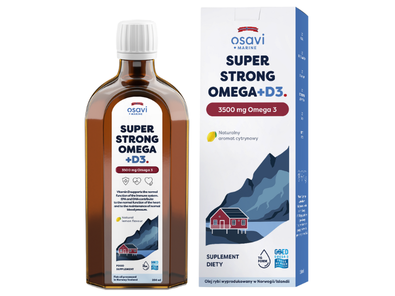OSAVI Marine Super Strong Omega + D3, smak cytrynowy, płyn doustny, 250 ml