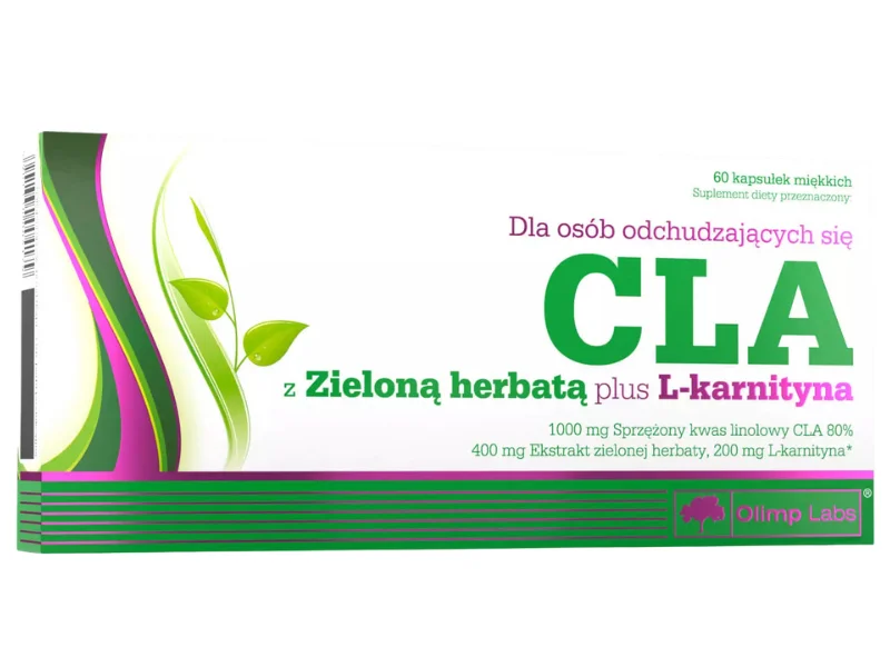 CLA z zieloną herbatą, kapsułki, 60 kaps.