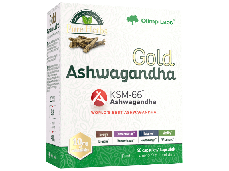Olimp Gold Ashwagandha, kapsułki, 200 mg, 60 kaps.
