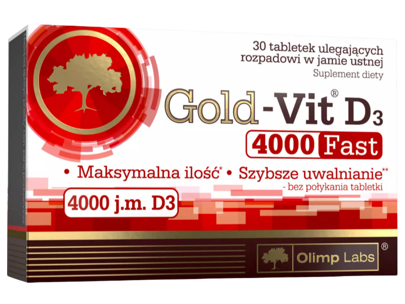 Olimp Gold-Vit D3 Fast, tabletki, 50 µg, 30 tabl.