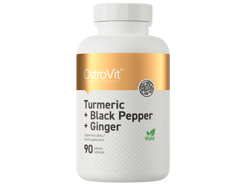 OstroVit Turmeric + Black Pepper + Ginger, tabletki, 90 tabl.