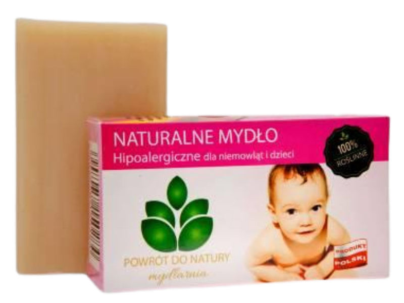 POWRÓT DO NATURY Naturalne Mydło Hipoalergiczne dla niemowląt i dzieci, kostka, 100 g