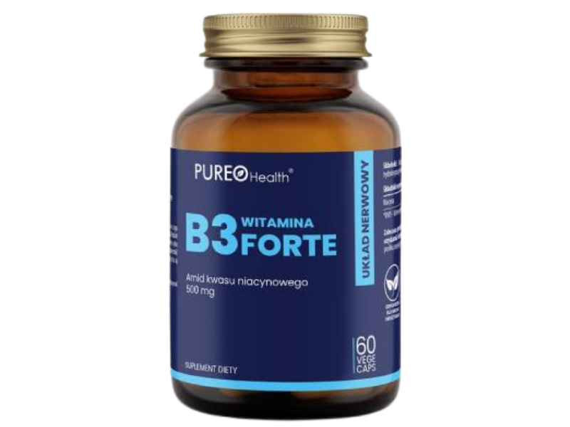 PUREO Health Witamina B3 Niacyna, kapsułki, 500 mg, 60 kaps.