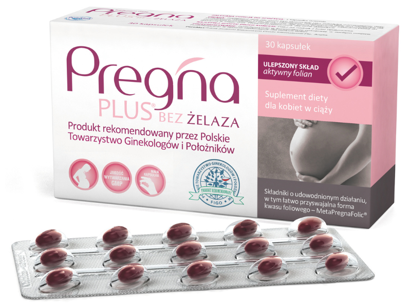 PREGNA PLUS bez żelaza, kapsułki, 30 kaps.