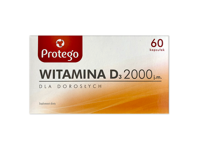 Protego Witamina D, kapsułki, 2000 j.m., 60 kaps.