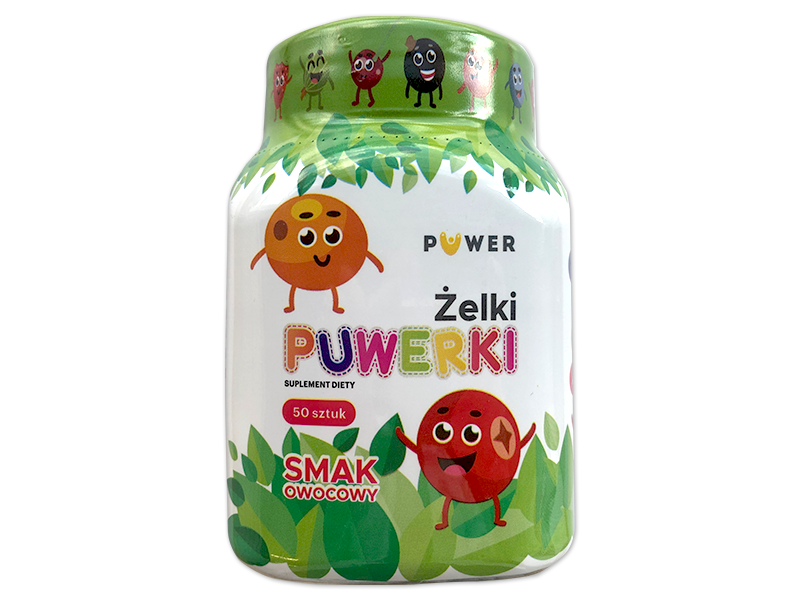 Puwer Puwerki, smak owocowy, żelki, 50 szt.