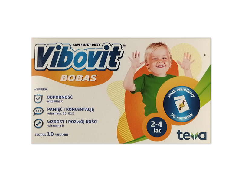 Vibovit Bobas, smak waniliowy, saszetki, 44 sasz.