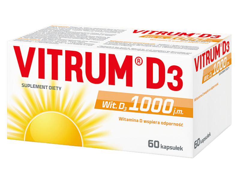 Vitrum D3, kapsułki miękkie, 1000 j.m., 120 kaps.
