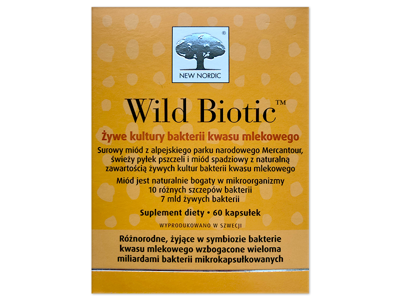 Wild Biotic żywe kultury bakterii kwasu mlekowego, kapsułki, 60 kaps.
