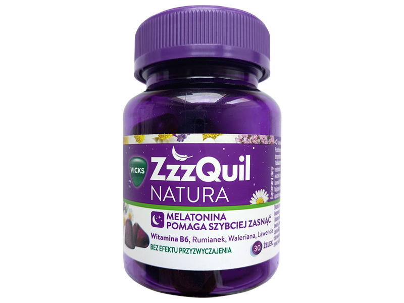 ZzzQuil Natura Melatonina, smak owoców leśnych, żelki, 30 szt.
