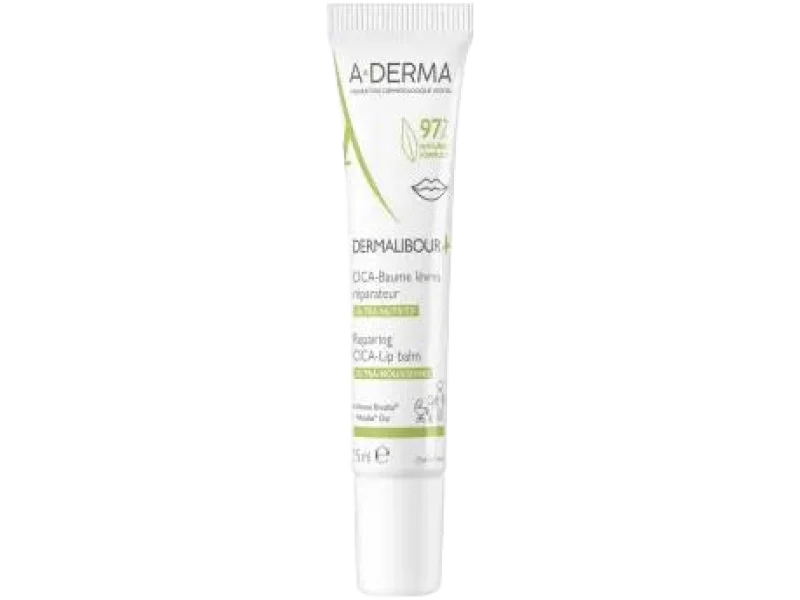 A-DERMA Dermalibour+ CICA Regenerujący balsam do ust, 15 ml