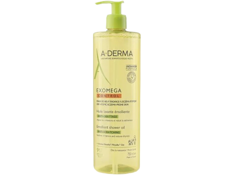A-DERMA EXOMEGA Control Olejek emolient pod prysznic dla dzieci i dorosłych, 750 ml