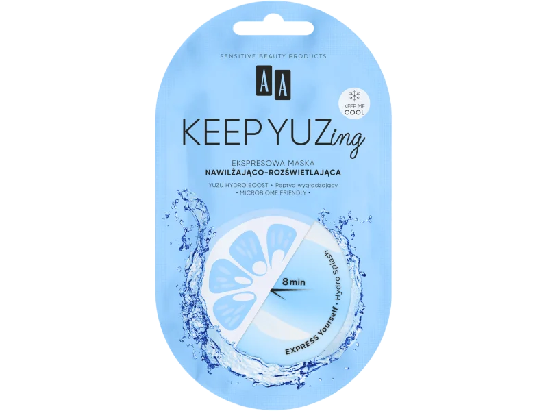 AA Keep Yuzing ekspresowa maska nawilżająco-rozświetlająca, 7 ml