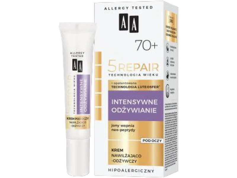 AA Technologia Wieku 5Repair 70+ intensywne odżywianie pod oczy nawilżająco-odżywczy, krem, 15 ml
