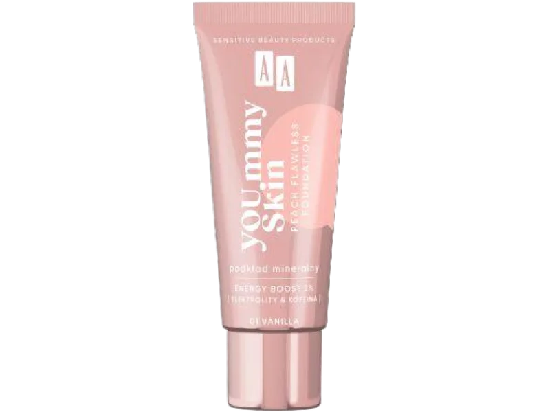 AA YOU.mmy Skin Peach Flawless Foundation, 01 Vanilla, podkład, 30 ml