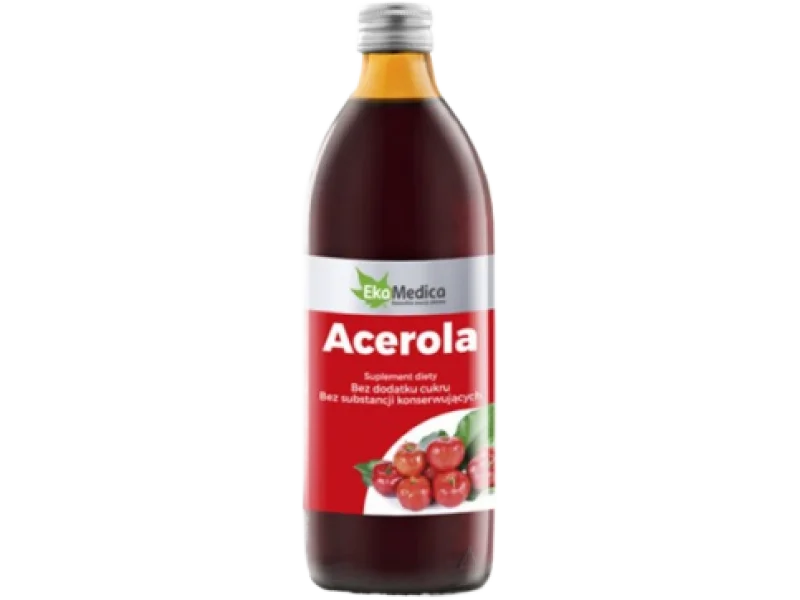 Acerola sok 100% EkaMedica, płyn, 521,5 mg/50 ml, 500 ml