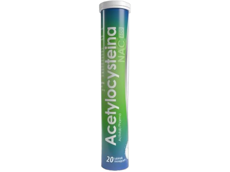 Acetylocysteina na przeziębienie, smak cytrynowy, tabletki musujące, 600 mg, 20 tabl.