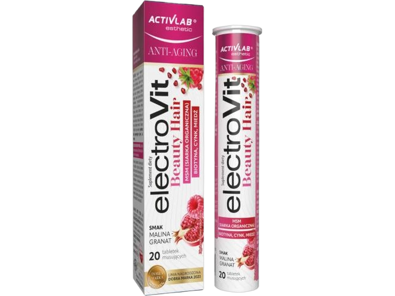 Activlab ElectroVit Beauty hair, smak malina granat, tabletki musujące, 20 tabl.