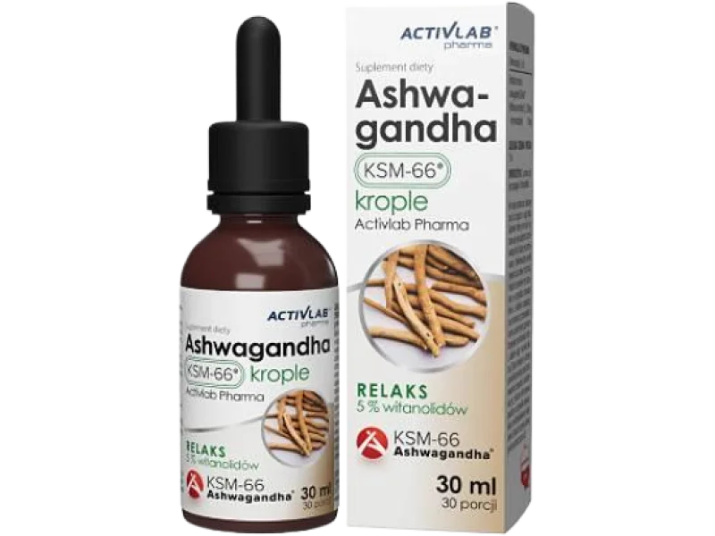 Activlab Pharma Ashwagandha KSM-66, krople, 200 mg/ml, 30 ml