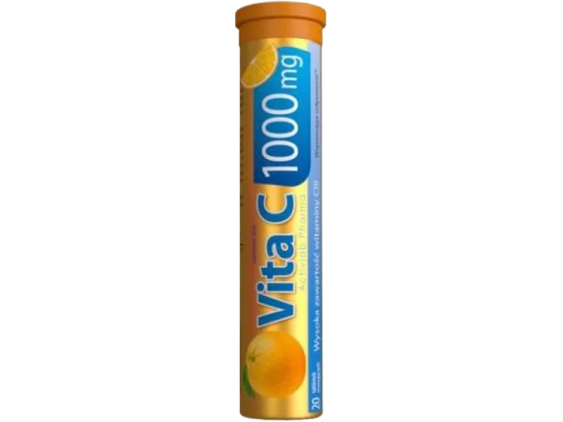 ACTIVLAB Vita C 1000mg o smaku pomarańczy, tabletki musujące, 1000 mg, 20 tabl.