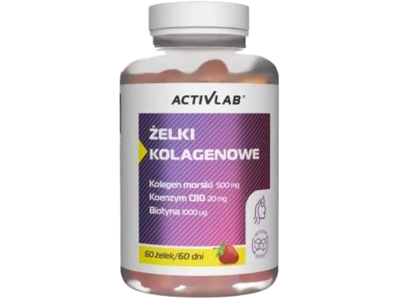Activlab Żelki kolagenowe o smaku truskawkowym, żelki, 60 szt.