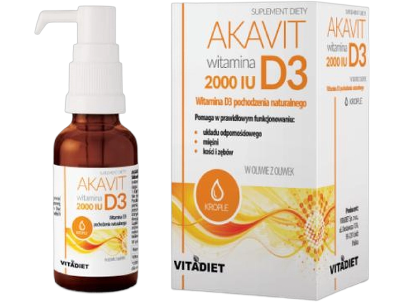 Akavit witamina D3, krople, 2000 j.m., 29,4 ml