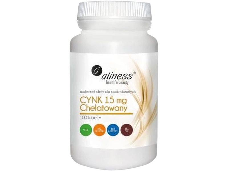 Aliness Cynk chelatowany, tabletki, 15 mg, 100 tabl.