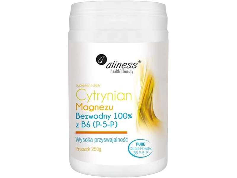 Aliness Cytrynian magnezu bezwodny z B6, proszek, 250 g