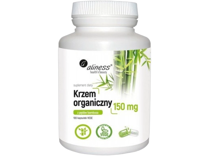 Aliness krzem organiczny z pędów bambusa, kapsułki, 150 mg, 100 kaps.