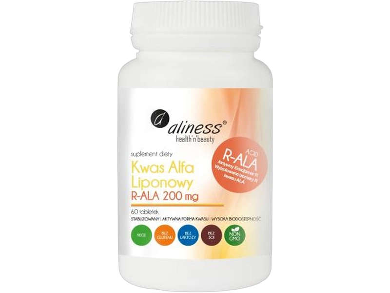 Aliness Kwas alfa liponowy R-ALA, tabletki, 200 mg, 60 tabl.