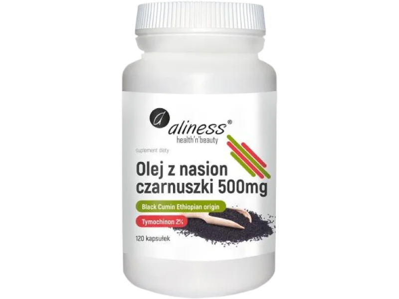 ALINESS Olej z nasion czarnuszki 2%, kapsułki, 500 mg, 120 kaps.