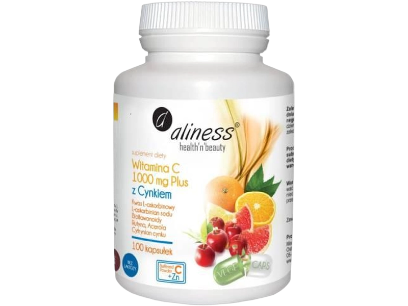 Aliness Witamina C plus z cynkiem, kapsułki, 100 kaps.