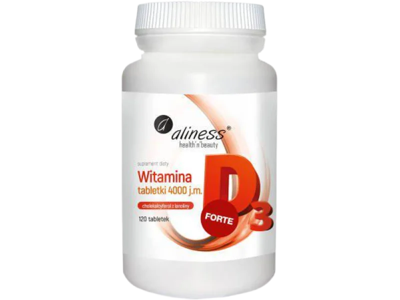 ALINESS Witamina D3 Forte, tabletki, 4000 j.m., 120 tabl.