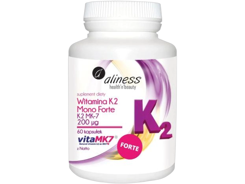 Aliness Witamina K2 MK-7 Mono forte, kapsułki, 200 µg, 60 kaps.