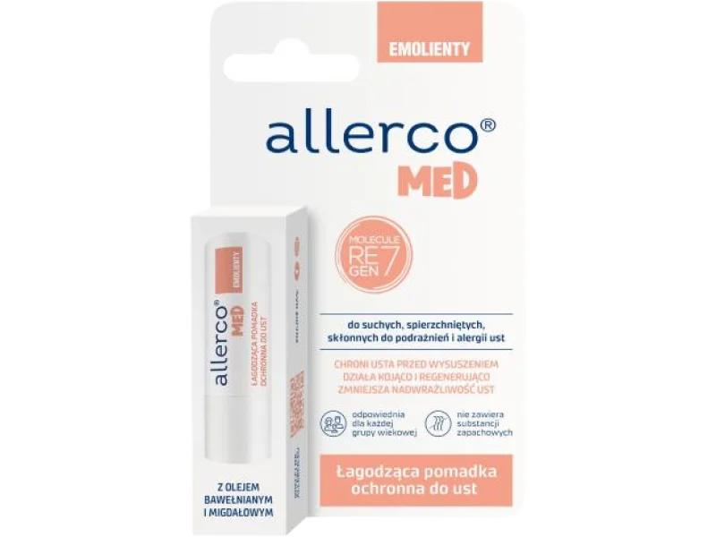 ALLERCO Łagodząca Pomadka ochronna do ust, 4,9 g