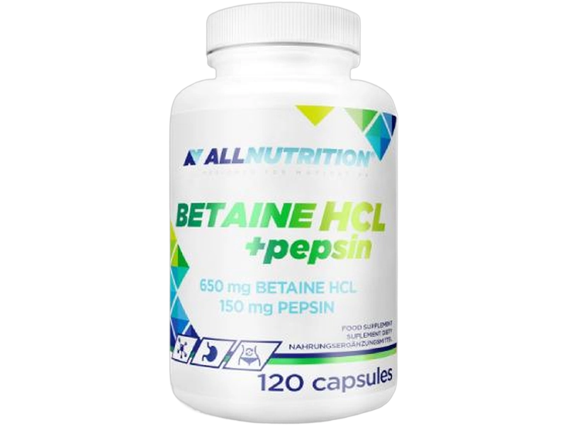 Allnutrition Betaine HCl + pepsin, kapsułki, 120 kaps.
