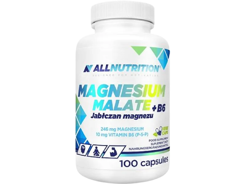 Allnutrition Magnesium Malate + B6 Jabłczan magnezu, kapsułki, 100 kaps.
