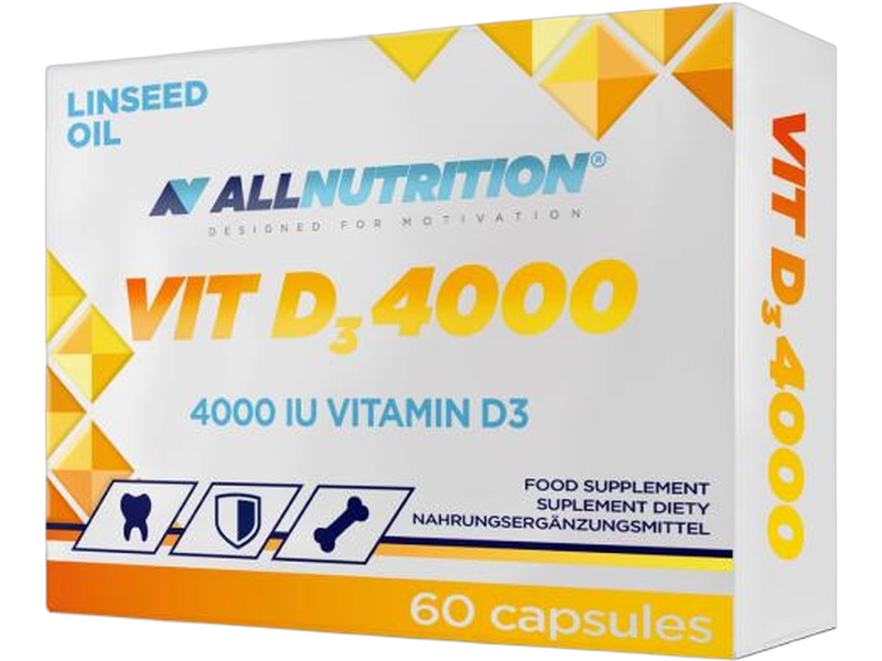 Allnutrition Vit D3, kapsułki miękkie, 100 µg, 60 kaps.
