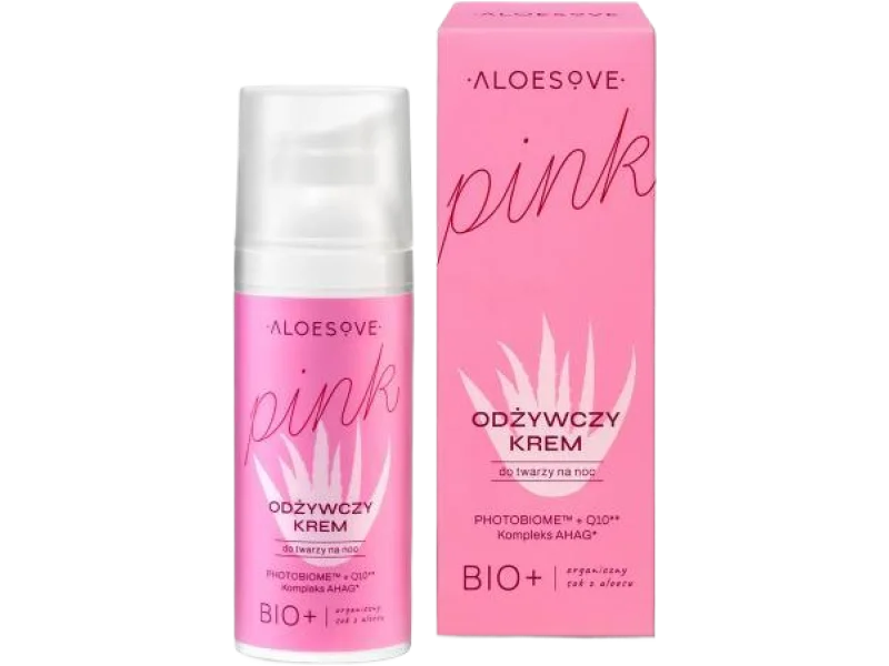 ALOESOVE Pink Odżywczy krem do twarzy na noc KRÓTKA DATA 30.09.2025, 50 ml