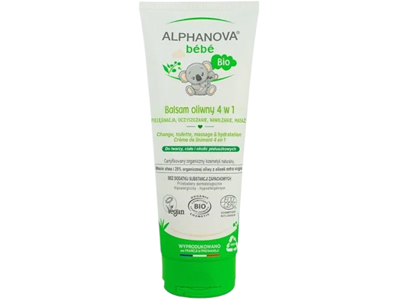 ALPHANOVA bébé BIO Liniment nawilżająco-oczyszczający 4w1, krem, 200 ml